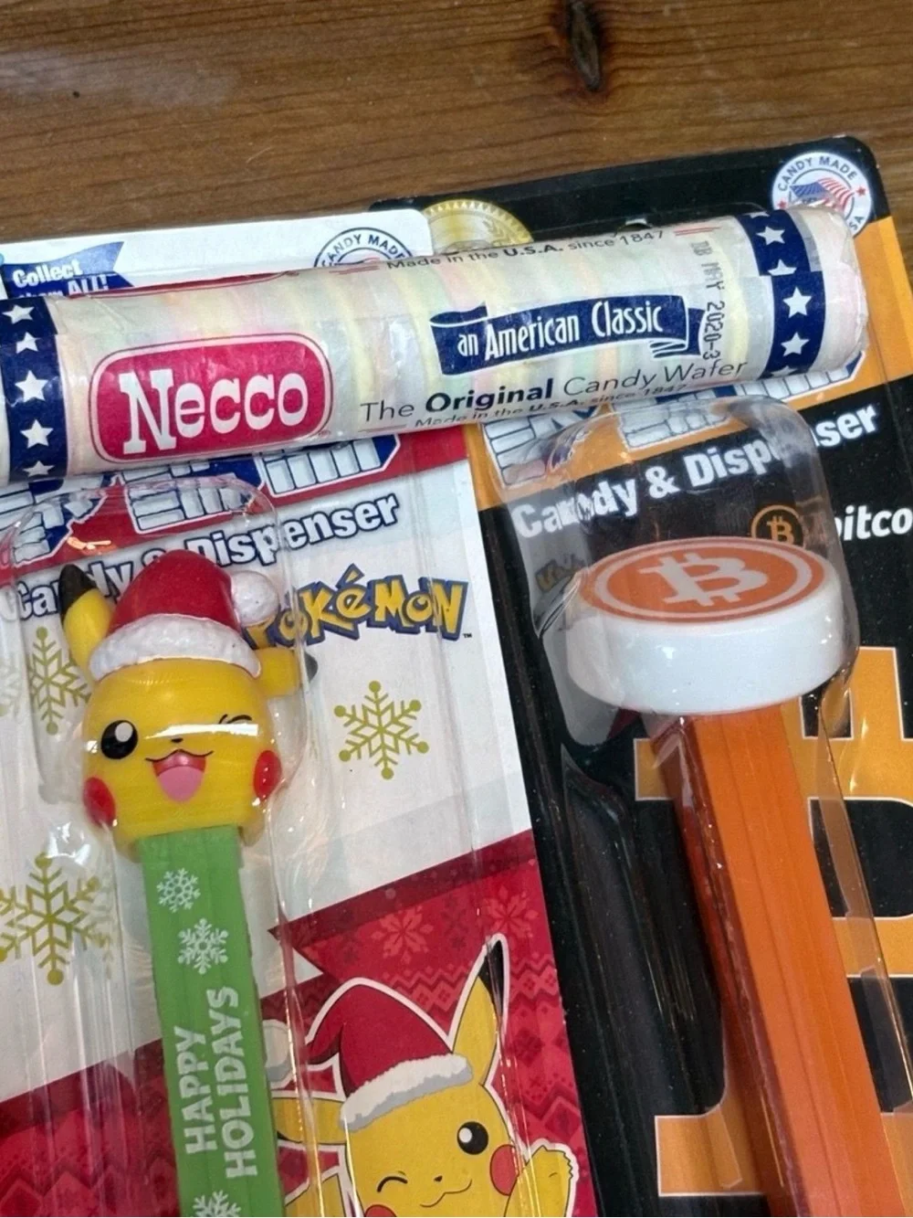 Pikachu & Bitcoin PEZ Candy Dispenser Duo - Original Necco Sealed